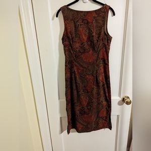Vintage paisley midi dress academia